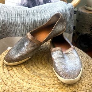 Frye Women's Metallic Leather Slip-On Melanie Flats Loafers Shoes Sz 8.5